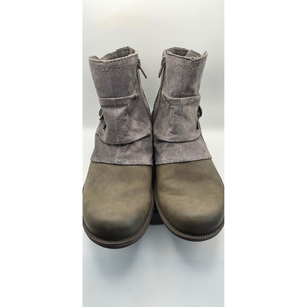 Earth Origins Phoenix Stone Pierre Leather Ankle Boots Buckle Zip Womens 8 M
